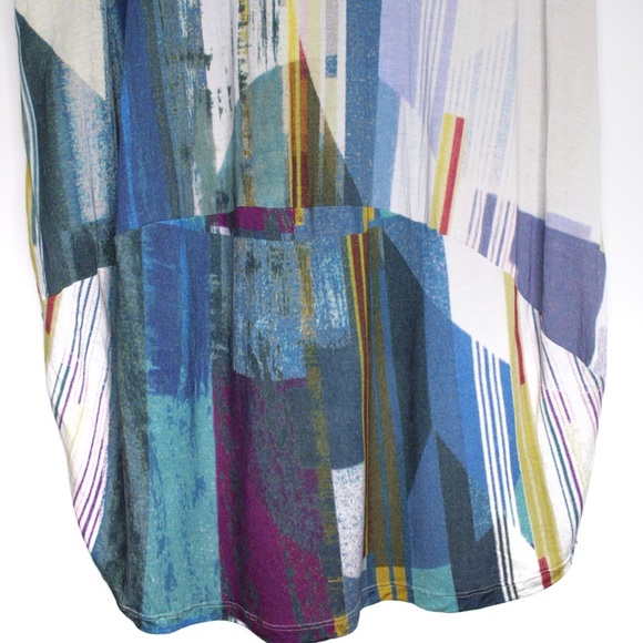 Biya by Johnny Was Multicolored Short Sleeve Long Oversized Boho Top Small - Picture 9 of 9